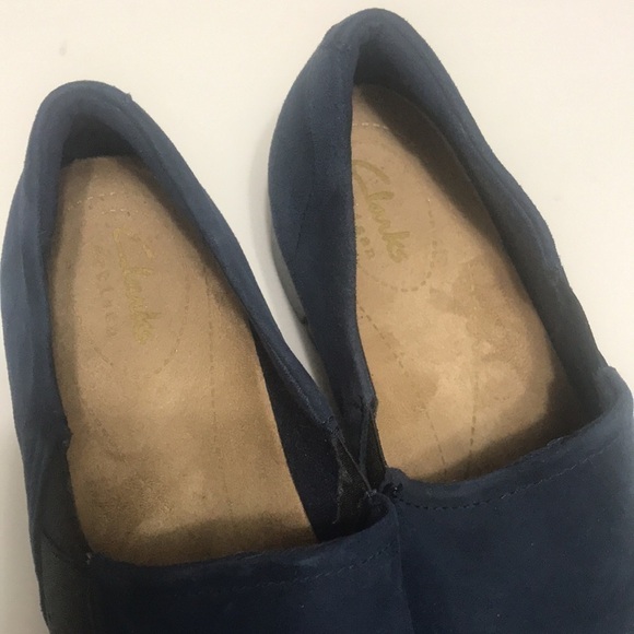 𝅺Clarks Artisan collection blue suede slip on shoes size 7 1/2 medium - Picture 9 of 10